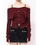 FRONT BUTTON OFF SHOULDER KNIT