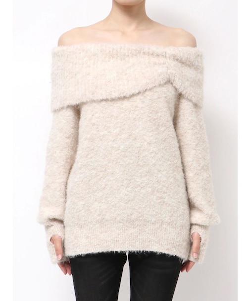 TUCK OFF SHOULDER KNIT