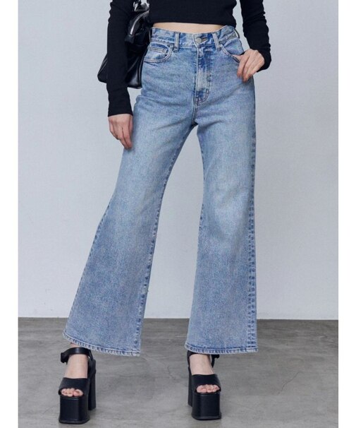 ミニマルジャストウエストフレアデニム