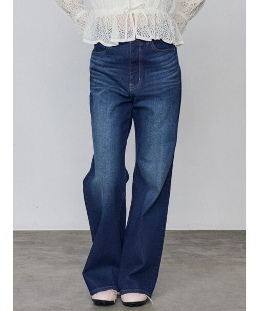 ミニマルジャストウエストフレアデニム
