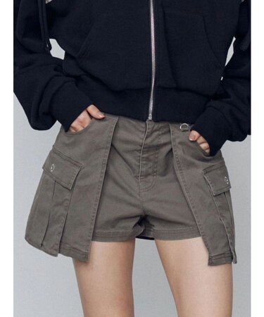 レイヤードボックススカートパンツ