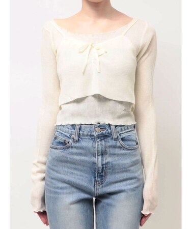 2ピースシアーギャザーニット