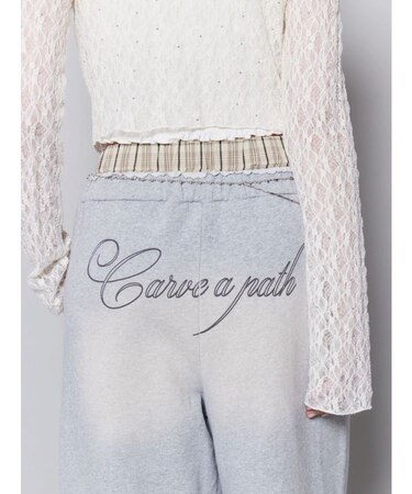 レイヤードロゴスウェットパンツ