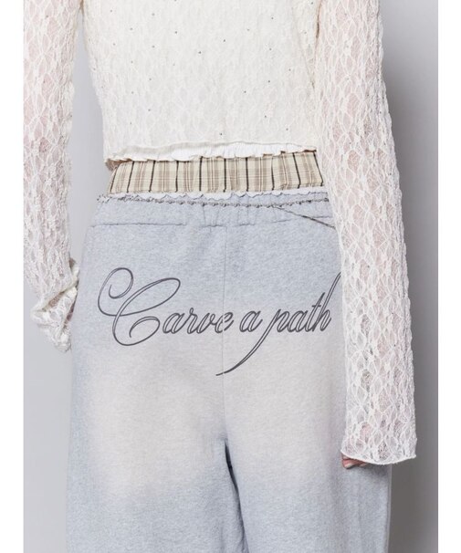 レイヤードロゴスウェットパンツ