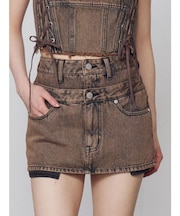 ベルトレイヤードボクシースカート