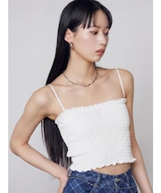 シャーリングクロップキャミソール