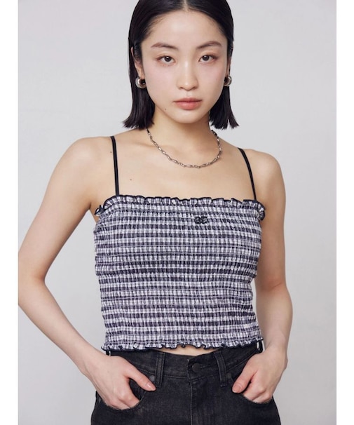 シャーリングクロップキャミソール