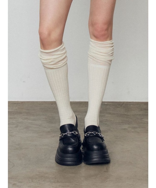 SHEER SWITCHING HIGH SOCKS