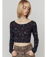アイレットクロップドロングスリーブTシャツ