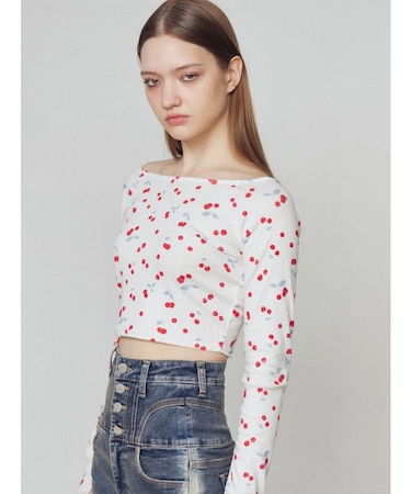 アイレットクロップドロングスリーブTシャツ