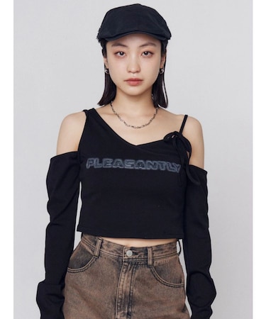 レイヤードロゴロングスリーブTシャツ