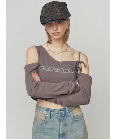 レイヤードロゴロングスリーブTシャツ