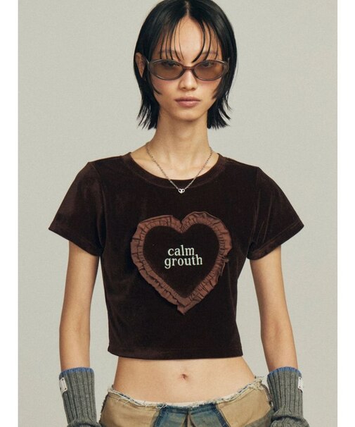 ハートフリルロゴTシャツ
