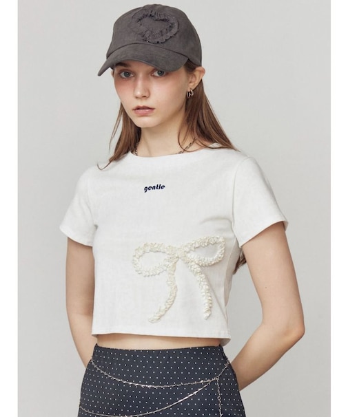 フリルパッチミニマルTシャツ