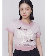 リボンプリントTシャツ