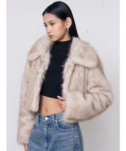 FAUXファーショートブルゾン