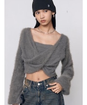 ショルダースキンクロップ2WAYニット
