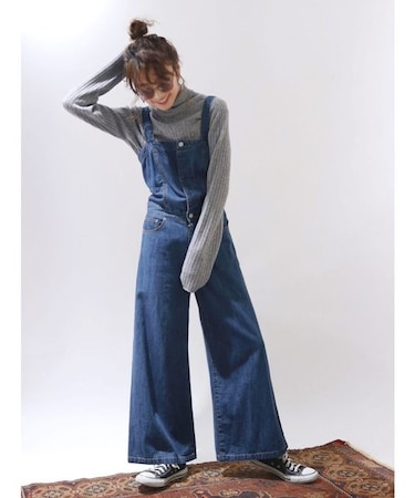 バックリボンデニムサロペット｜アングリッドの通販｜&mall（アンド 