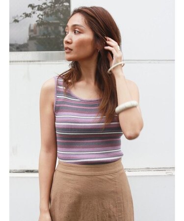 マルボーダーニットタンクトップ