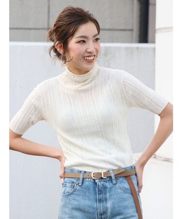 シアータートルハーフスリーブニット