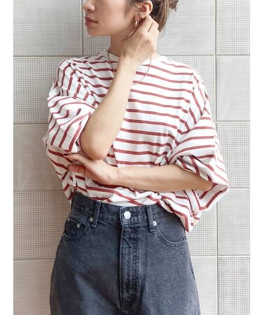 ビックシルエットボーダーロングスリーブTee