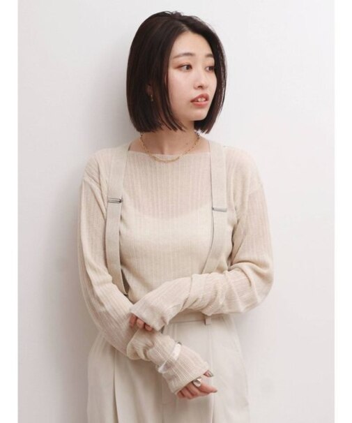 シアーロングスリーブニット