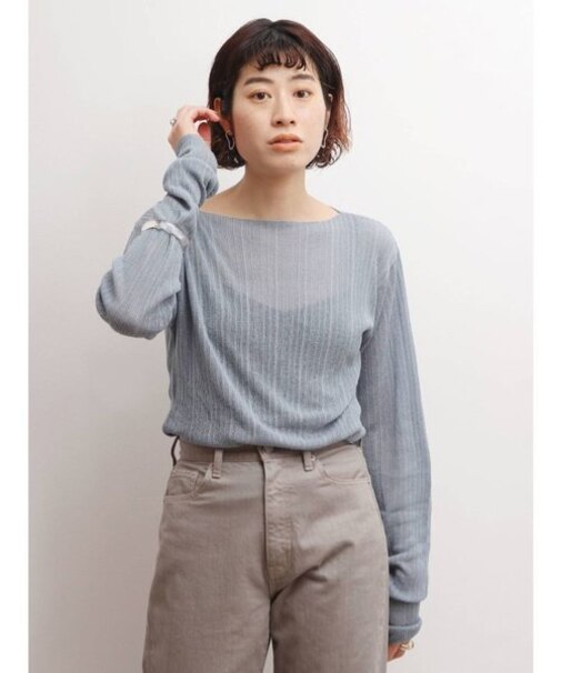 シアーロングスリーブニット