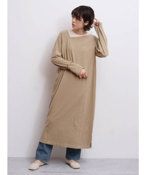 ネックデザインカットワンピース