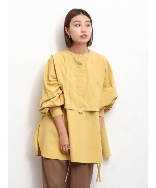 ヨークデザインピンタックシャツ