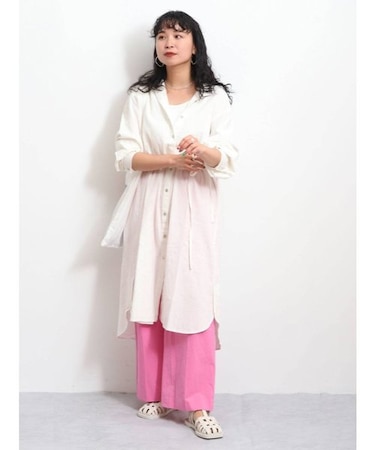 ロングルーズシャツワンピース