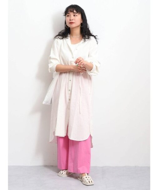 ロングルーズシャツワンピース