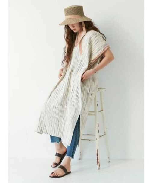 エンブロイダリーカフタンワンピース