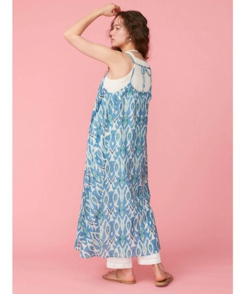 イカットモチーフキャミワンピース