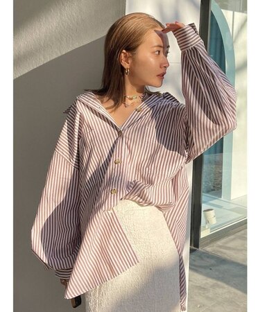 ストライプルーズシャツ