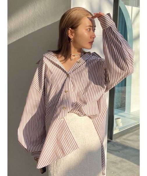 ストライプルーズシャツ