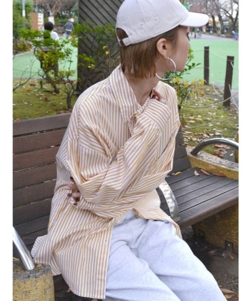 ストライプルーズシャツ