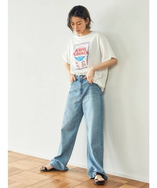 ハイウエストオーガニックコットンルーズデニム