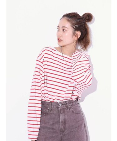 ボートネックボーダーロングスリーブTee