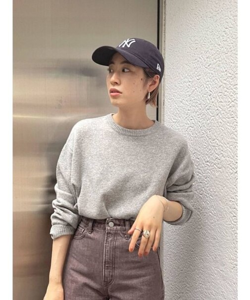 ラムウールクルーネックニット