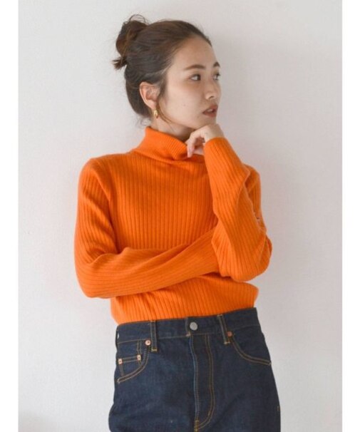 ウォッシャブルタートルニット