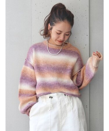 グラデーションショートニット