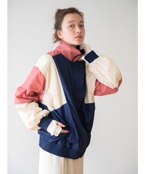 カラーブロッキングブルゾン
