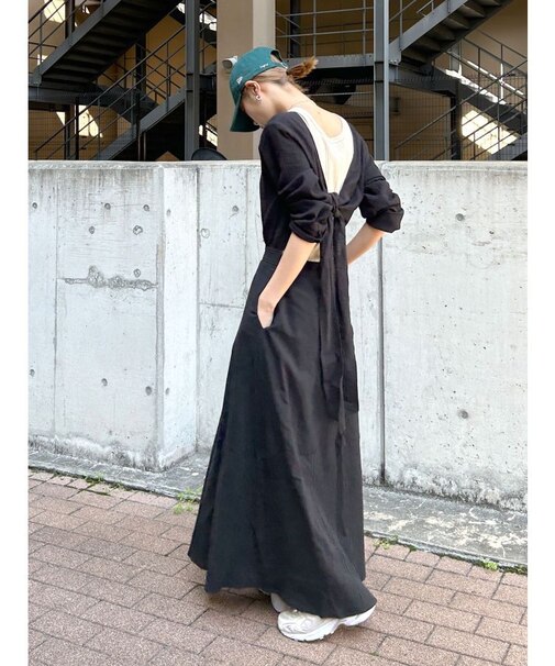 バックリボンフレアワンピース