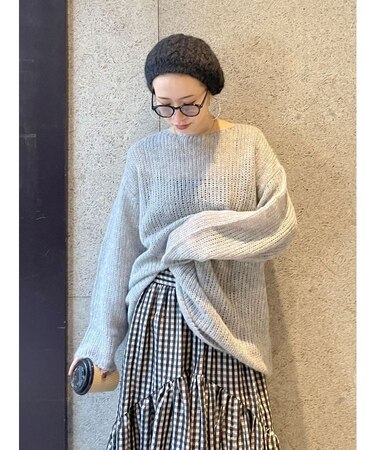 透かし編みル－ズニット