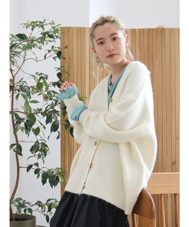 【WEB限定】カラールーズニットカーデ