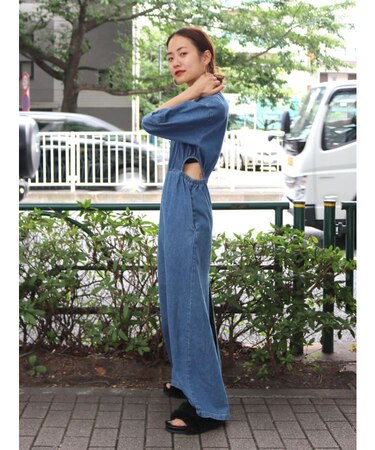 サイドオープンデニムワンピース