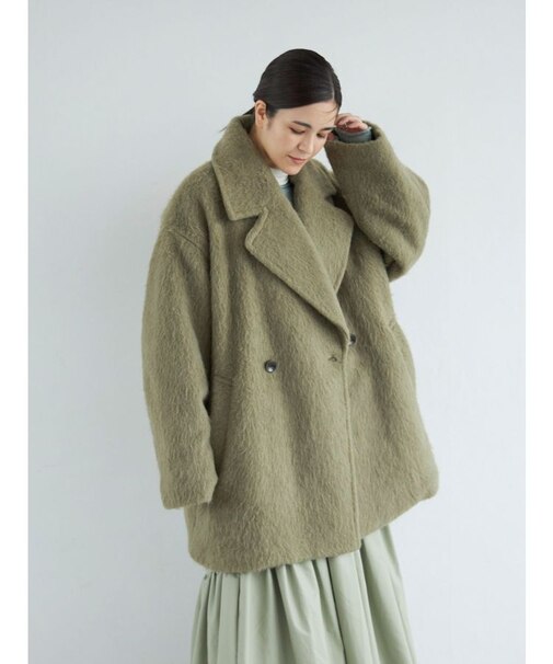 シャギーミドル丈コート