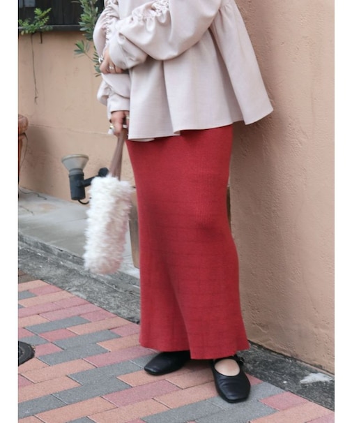 リブ編みマーメイドスカート
