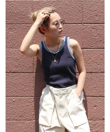 バイカラータンクトップ