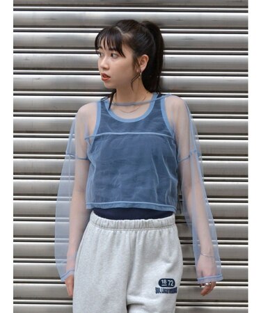 チュールショートロングスリーブTee